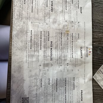 Angkor Chef - Menu 1 - Cambodian Near Me - San Jose, California