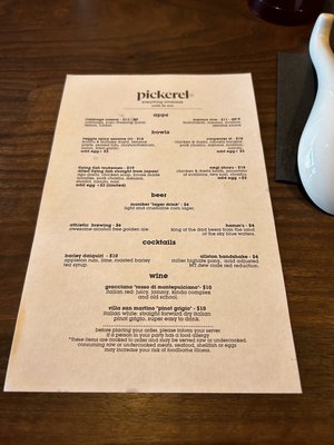 Menu photo 1 Pickerel Providence, RI Menu photo 1 Pickerel Providence, RI