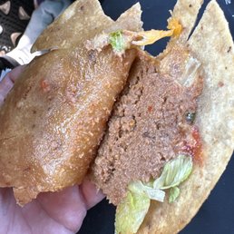 Greasy taco & no lettuce. Greasy taco & no lettuce.