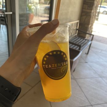 TeaZenTea Fremont - Mango Summer Fruit Tea 25% sweet, less ice - PERFECT FOR POST MISSION PEAK HIKE - Bubble Tea Near Me - Fremont, California