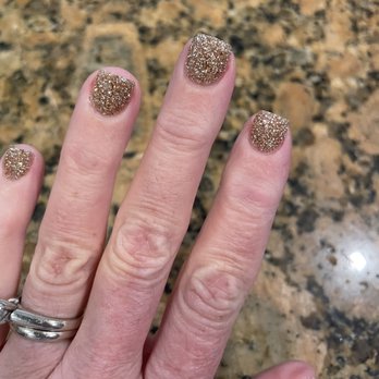 Gem Nail Spa - Gold dip with a short square shape. - Nail Salons Near Me - Windsor, California