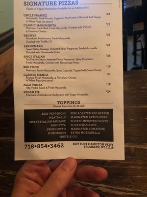 Menu photo 2 Uncle Frankie’s Brick Oven Pizza Brooklyn, NY Menu photo 2 Uncle Frankie’s Brick Oven Pizza Brooklyn, NY