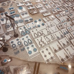 Turquoise earrings.