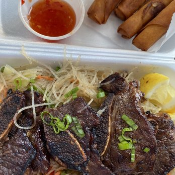 Chamorro Grill - Beef BBQ Short Ribs and Pancit Plate with Beef Lumpia - Hawaiian Near Me - San Diego, California Chamorro Grill - Beef BBQ Short Ribs and Pancit Plate with Beef Lumpia - Hawaiian Near Me - San Diego, California