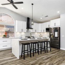 GB Construction - Fully Remodeled Kitchen, New White Shaker Cabinets with Soft Close Doors and Drawers, New Quartz Countertop, New Pantry, New Flooring.