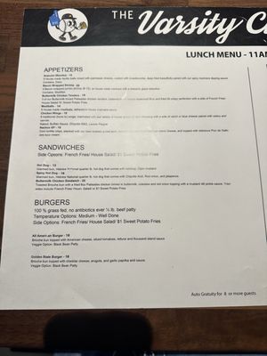 Menu photo 2 The Varsity Club Ventura, CA Menu photo 2 The Varsity Club Ventura, CA