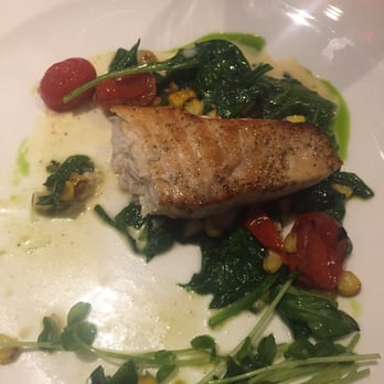 DK Restaurant - Swordfish with spinach, roasted corn and roasted tomatoes - Steakhouses Near Me - New York, New York DK Restaurant - Swordfish with spinach, roasted corn and roasted tomatoes - Steakhouses Near Me - New York, New York