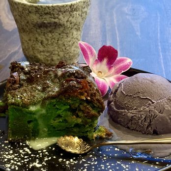Saucy Oakland - Pandan bread pudding and ube ice cream! - Pan Asian Near Me - Oakland, California