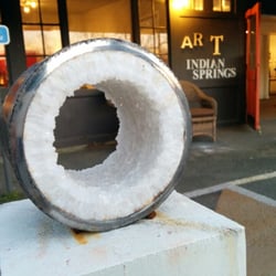 Indian Springs Art Gallery - Cross section of mineral deposits in the pipes feeding Indian Springs