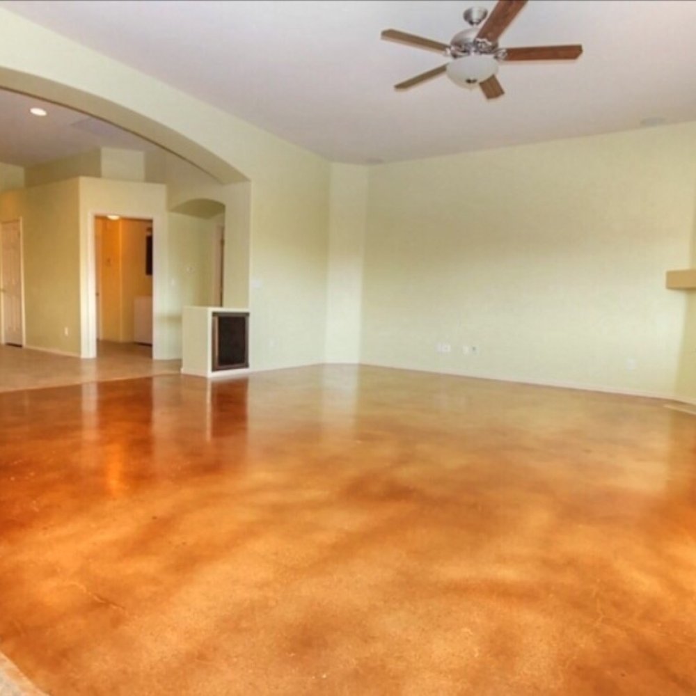 Complete Flooring Tucson - Previous flooring. Stained concrete was worn and peeling. - Flooring Near Me - Tucson, Arizona Complete Flooring Tucson - Previous flooring. Stained concrete was worn and peeling. - Flooring Near Me - Tucson, Arizona