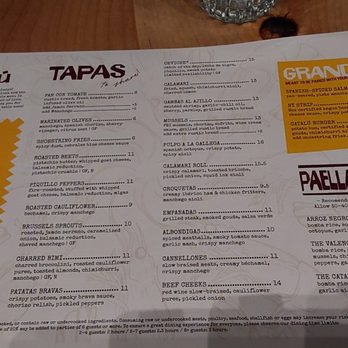 Catalú - Menu - Spanish Near Me - Charlotte, North Carolina