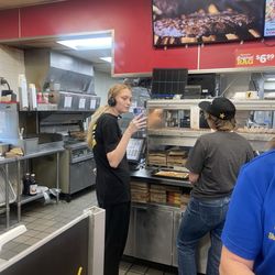 Employee who name I did not get that lied and said I cussed at her when I simply said ma'am multiple times trying to ask for my ketchup.