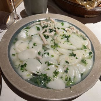 Cheli - Fried rice cakes w. shredded pork & geechoi - Shanghainese Near Me - New York, New York Cheli - Fried rice cakes w. shredded pork & geechoi - Shanghainese Near Me - New York, New York