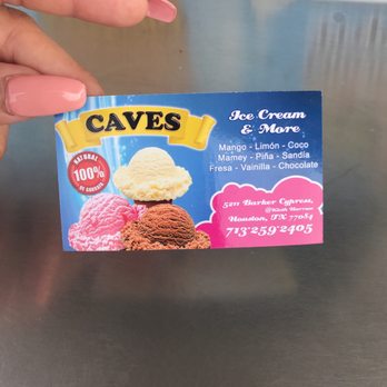 Caves Ice Cream & More - Business card - Food Trucks Near Me - Houston, Texas Caves Ice Cream & More - Business card - Food Trucks Near Me - Houston, Texas