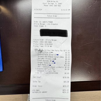 Bolay - Receipt - New American Near Me - Coral Springs, Florida Bolay - Receipt - New American Near Me - Coral Springs, Florida