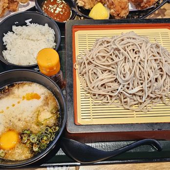 Meiji Seimen - Summer Soba Special- Cold Spicy Egg and Tororo Tsuke ($18). 3/22/2025 - Noodles Near Me - Costa Mesa, California