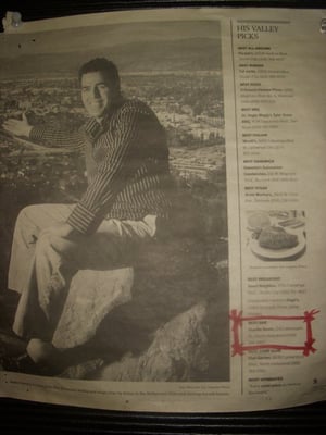 Photo of Starlite Cantina - Studio City, CA, US. Look everybody ! It's Adam Corolla with his Valley Picks ! What's this ? A little red box on the bottom right ?