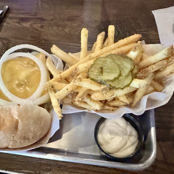 Grand Dad’s Bar - Cheeseburger and dill pickle fries. - Cocktail Bars Near Me - Wyandotte, Michigan