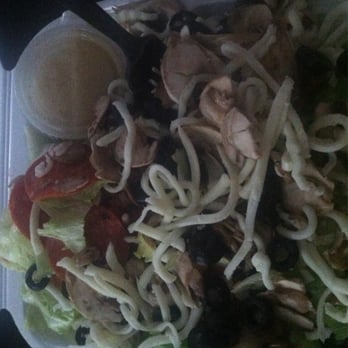 Gina's Pizzeria - Nasty ill never go there again antipasto salad with 3 pepperoni and old lettuce and old mushrooms - Pizza Near Me - Montebello, California