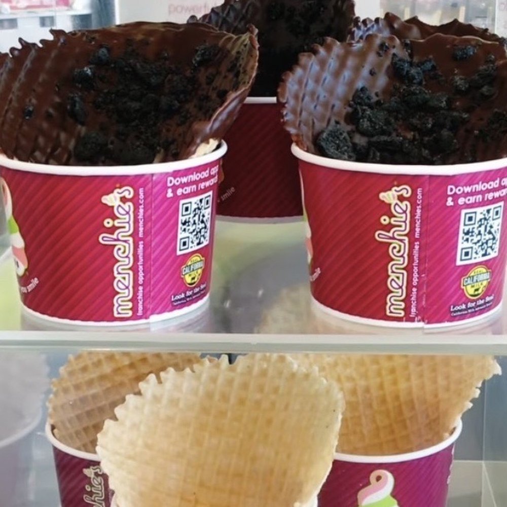 Menchie's Frozen Yogurt - Variety of Waffle cones. They go fast. - Ice Cream & Frozen Yogurt Near Me - Renton, Washington Menchie's Frozen Yogurt - Variety of Waffle cones. They go fast. - Ice Cream & Frozen Yogurt Near Me - Renton, Washington