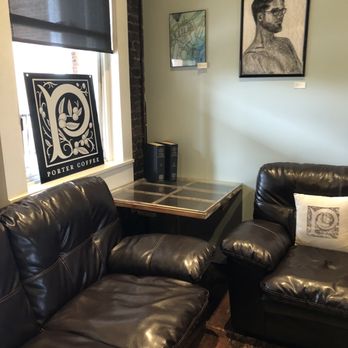 Porter Books & Bread - Two couches near the upper floor door - Sandwiches Near Me - Indianapolis, Indiana