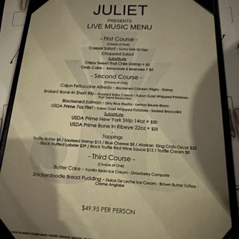 Juliet - Menu - Steakhouses Near Me - Houston, Texas