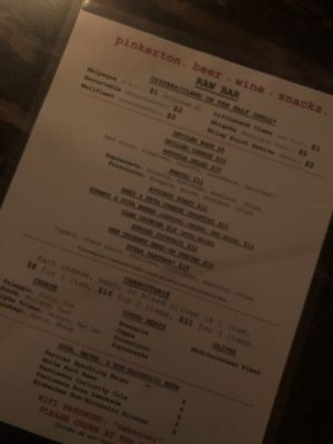 Menu photo 5 Pinkerton Wine Bar Brooklyn, NY