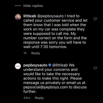 Pep Boys - There non response - Auto Repair Near Me - Patchogue, New York
