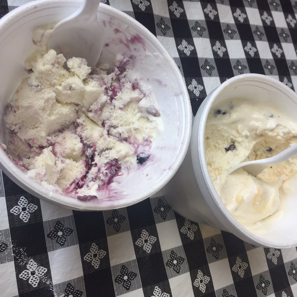 Blueberry waffle and Carmel cone French. Blueberry waffle and Carmel cone French.