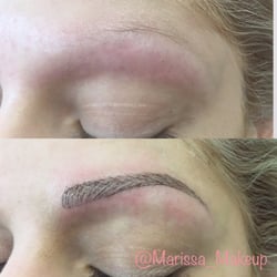 Brow Bar - Client with very little brow. And now with microblading