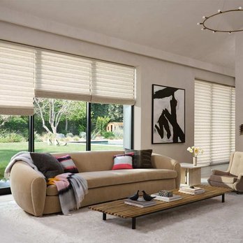 A Shade Above  - Vignette® Modern Roman Shades bring classic & contemporary styles together. Choose dual, top-down, or motorization to customize your space. - Shades & Blinds Near Me