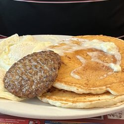 Jackie's Parkside - Eggs sausage Patty and pancakes,