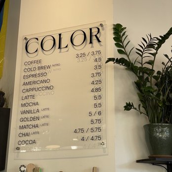 Color Coffee Roasters - Menu 9/2022 - Coffee Roasteries Near Me - Eagle, Colorado