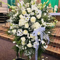 Forever Yours Flowers & Gifts - Pure Solace Standing Spray Flower arrangement (premium)