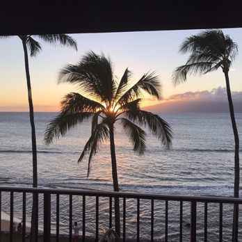 Papakea Resort - Sunset from the balcony - Resorts Near Me - Lahaina, Hawaii