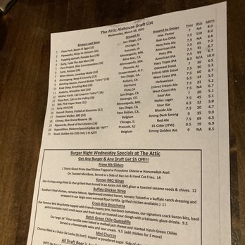 The Attic Ale House - Beer menu - Gastropubs Near Me - Phoenix, Arizona The Attic Ale House - Beer menu - Gastropubs Near Me - Phoenix, Arizona
