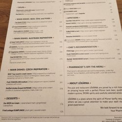Lékárna - Lunch menu