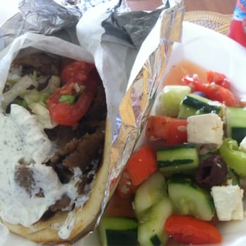 Mediterranean Deli - Gyro with choice of salad and drink for $6.99. It's so worth the price since its stuffed with meat! - Greek Near Me - Orlando, Florida