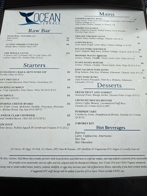 Menu photo 3 Ocean Terrace Half Moon Bay, CA