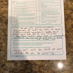 United States Postal Service-USPS - This was left in my mail box today after I complained to the postmaster about the damage in the other pictures.