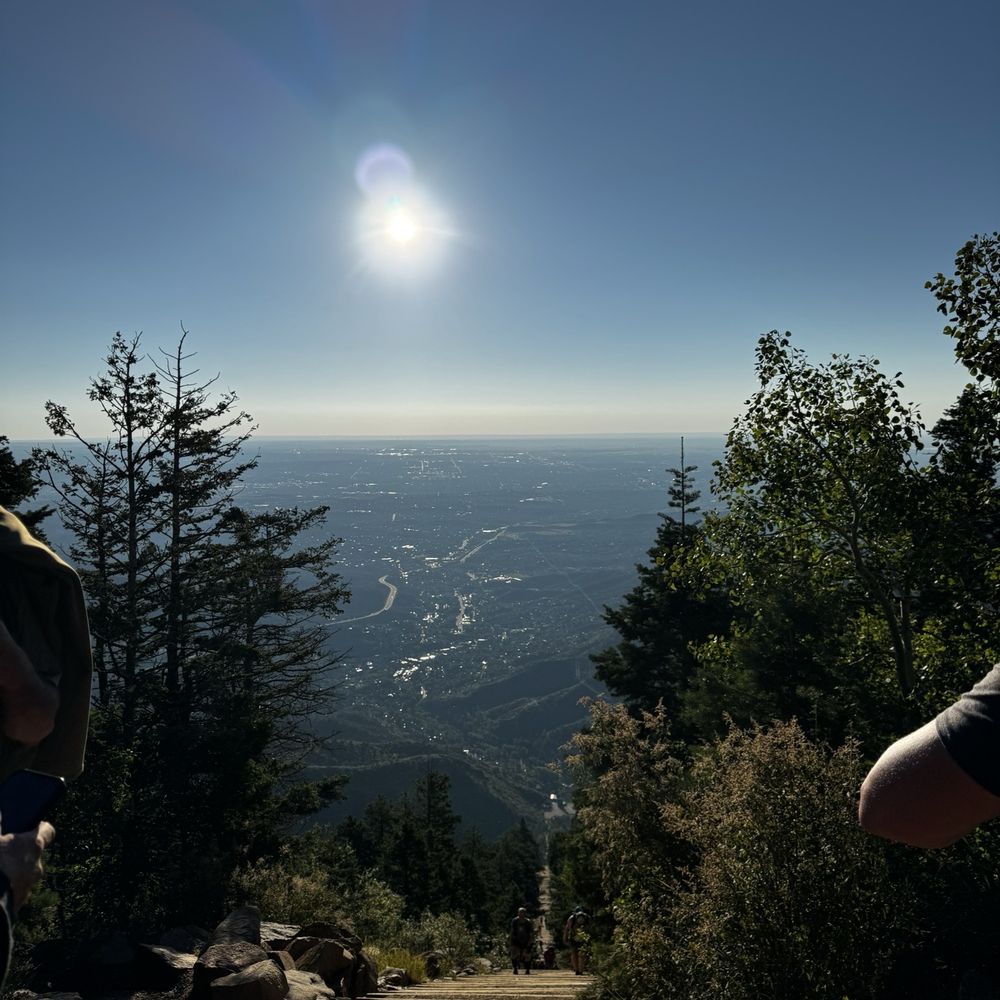 Manitou Incline - View from the summit of the Incline. - Hiking Near Me