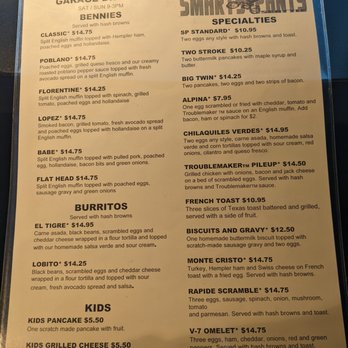 Smarty Pants Garage - Brunch breakfast menu. - New American Near Me - Burien, Washington Smarty Pants Garage - Brunch breakfast menu. - New American Near Me - Burien, Washington