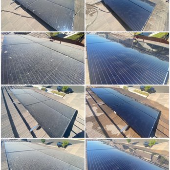 Blackjack Home Solutions - 12 solar panels BEFORE and AFTER - Solar Panel Cleaning Near Me Blackjack Home Solutions - 12 solar panels BEFORE and AFTER - Solar Panel Cleaning Near Me
