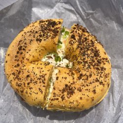 The Bagel Emporium - Chappaqua - Super Onion with Jalapeño Lox spread