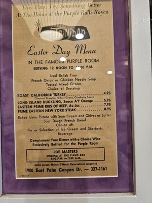 Menu photo 4 Purple Room Palm Springs, CA Menu photo 4 Purple Room Palm Springs, CA