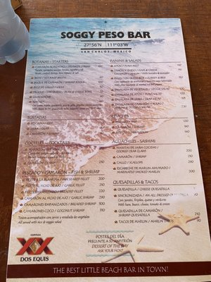 Menu photo 2 Soggy Peso San Carlos, SON Menu photo 2 Soggy Peso San Carlos, SON