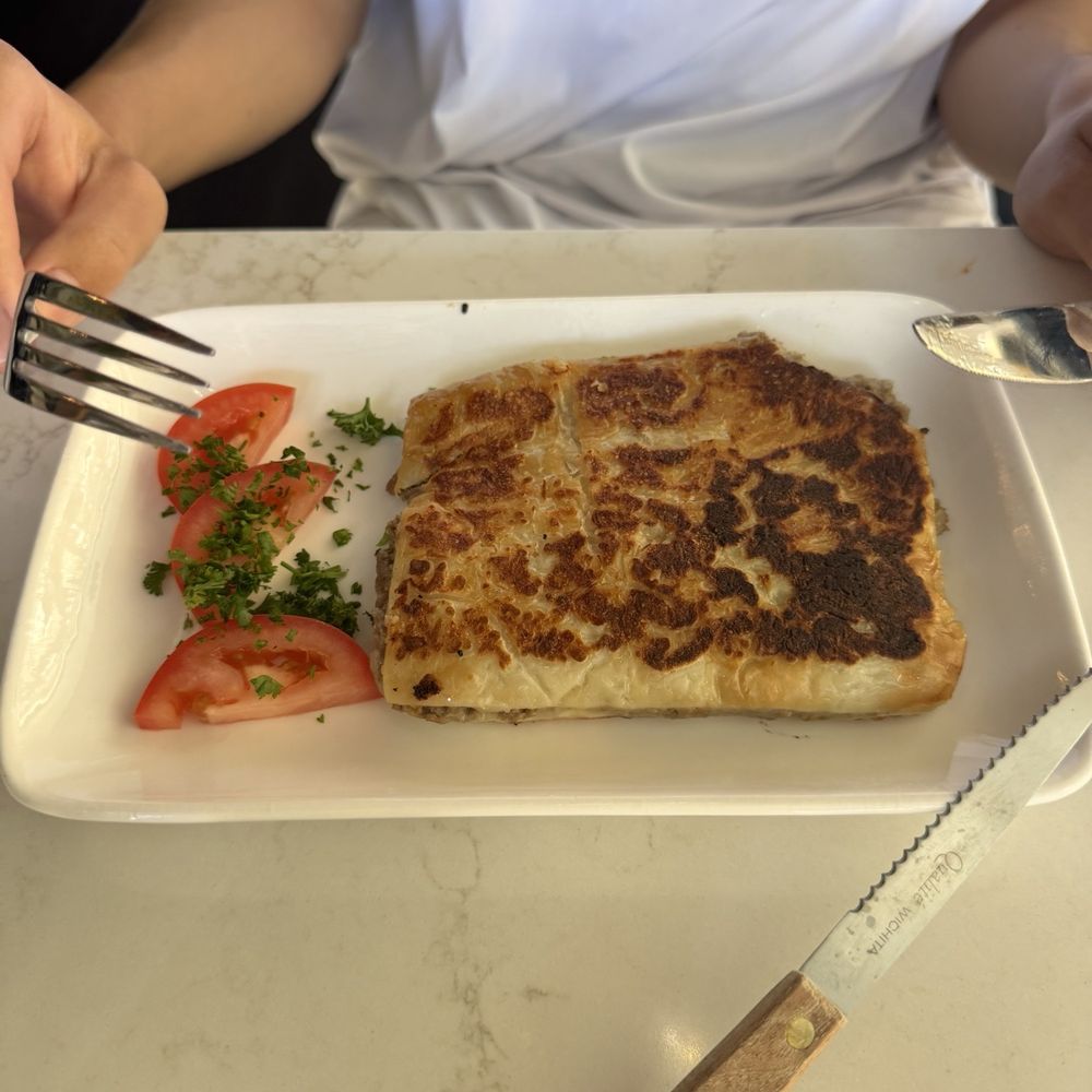 Mimoza Mediterranean Restaurant - Great plate.  Meat with cheese and bread . - Mediterranean Near Me - San Diego, California