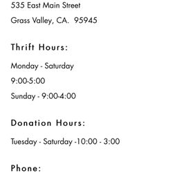 Sammie's Nifty Thrift Shop - Hours listed on website