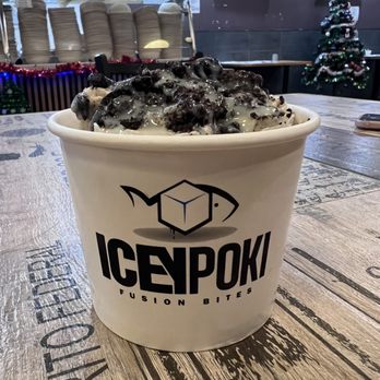 lcey Poki - Oreo Cheesecake rolled ice cream with condensed milk & oreo crumbs - Poke Near Me - San Jose, California