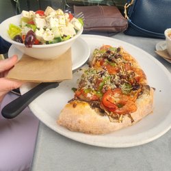 Pizza and salad